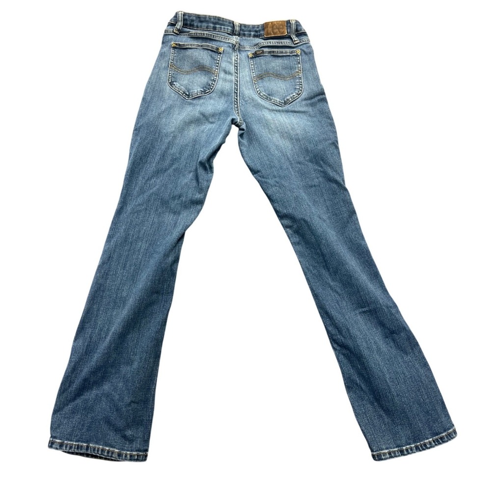 Lee Regular Fit Mid Rise Bootcut Jeans Womens 8M Blue Medium Wash Stretch Denim - Picture 2 of 10